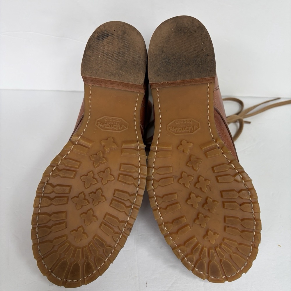 Vintage Frye Sabrina 6G Lace Up Boot 7.5 Saddle Leather Made USA Vibram Lug Heel - Picture 11 of 16